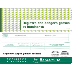 Piqûre 24x32cm - Registre des dangers graves et imminents - 20 pages
