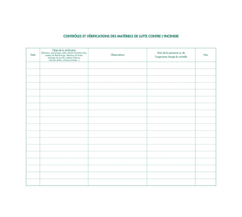 Piqûre 24x32cm - Registre de sécurité pour les établissement recevant du public (ERP) - 32 pages