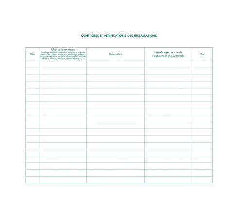 Piqûre 24x32cm - Registre de sécurité pour les établissement recevant du public (ERP) - 32 pages