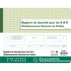 Piqûre 24x32cm - Registre de sécurité pour les établissement recevant du public (ERP) - 32 pages