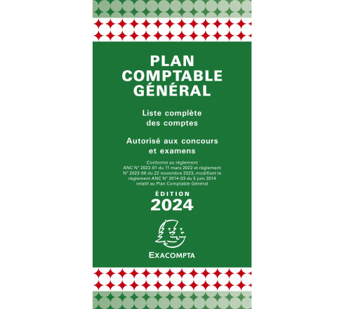 Plan comptable général avec couverture plastique 17,5x9cm