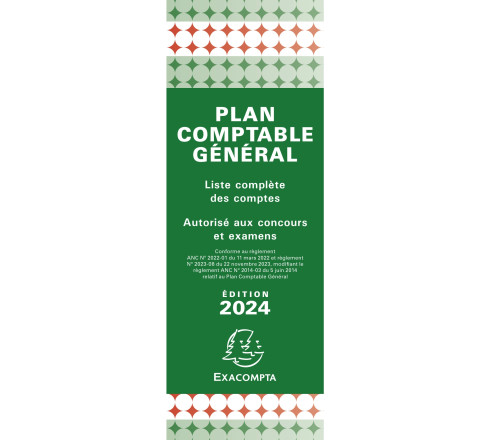 Plan comptable général accordéon 19x7,5cm