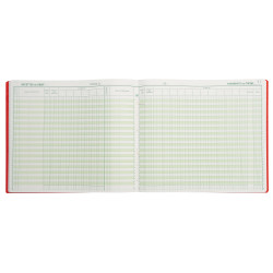 Piqûre 27x32cm Journal de caisse ou banque 13 débits - 6 crédits 31 lignes 80 pages