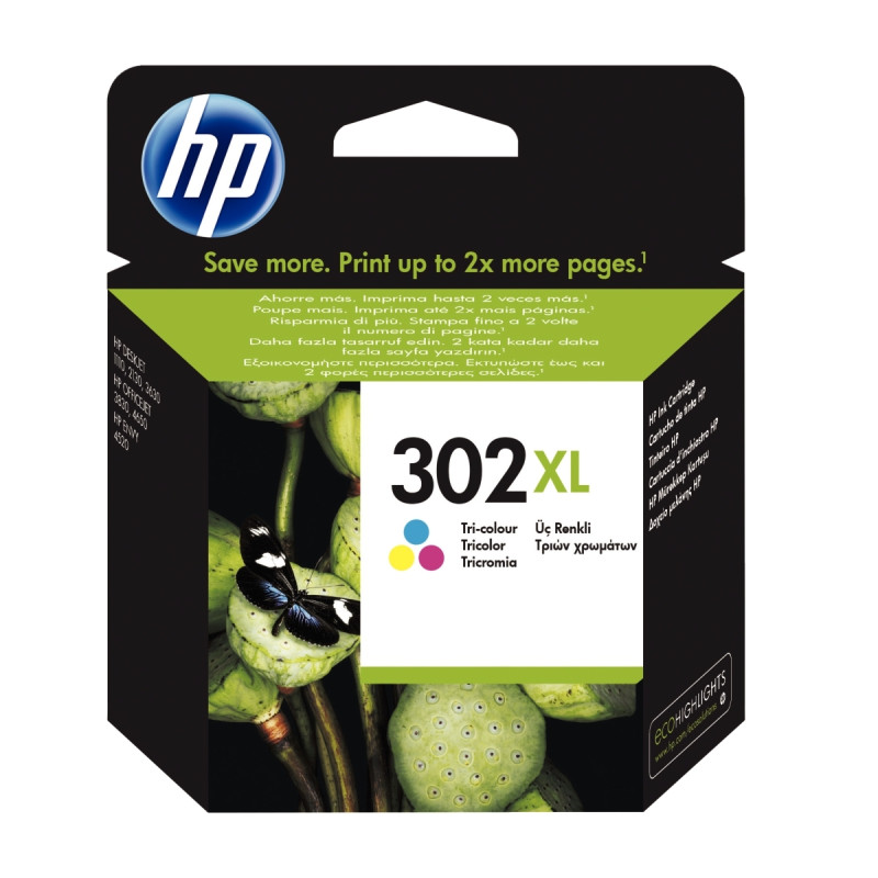 HP 302XL cartouche d'encre trois couleurs grande capacité authentique