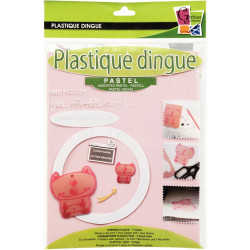 Pochette de 5 feuilles de plastique fou, coloris pastel, format L 26 x