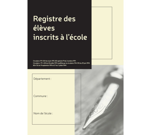 Registre des élèves inscrits à l'école, 297X210, 377 noms, 56 pages