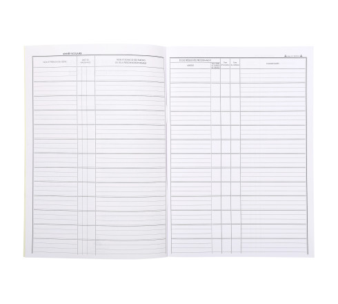 Registre des élèves inscrits à l'école, 297X210, 377 noms, 56 pages
