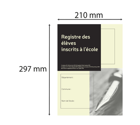 Registre des élèves inscrits à l'école, 297X210, 377 noms, 56 pages