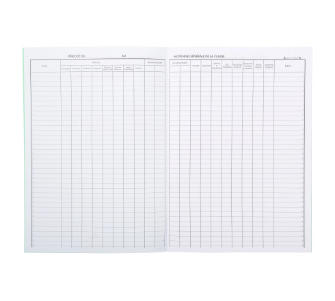 Cahier de notes, matières préimprimées, 297X210, 16 pages