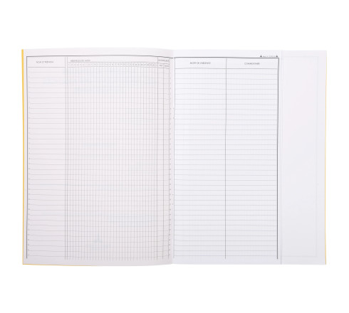 Registre journalier des présences et absences du personnel, 297X210, 24 pages