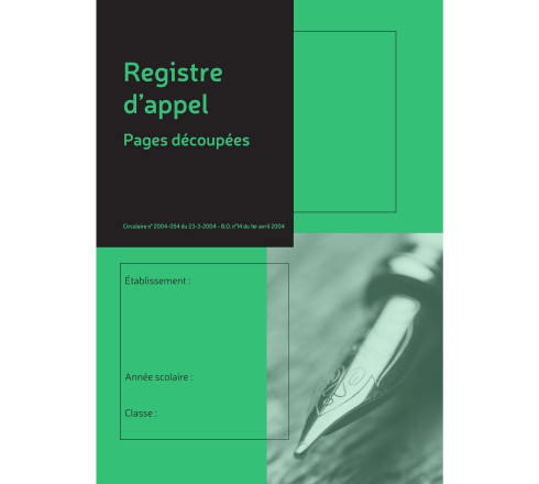 Registre annuel d'appel journalier, 297X210, pages découpées, 24 pages