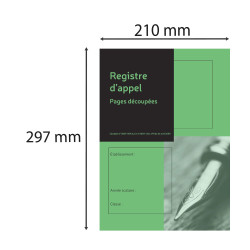 Registre annuel d'appel journalier, 297X210, pages découpées, 24 pages