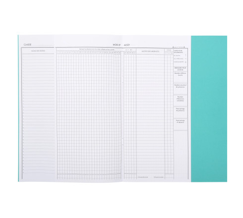 Registre annuel d'appel journalier, 297X210, pages découpées, 24 pages