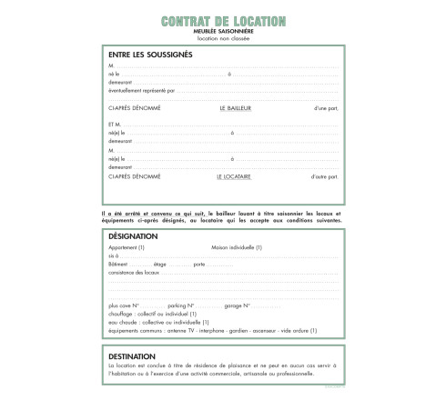 Dossier location saisonnière