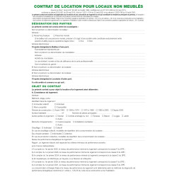 Feuilles Contrat de location pour locaux non meublés telles qu'utilisées dans les dossiers réf. 44E