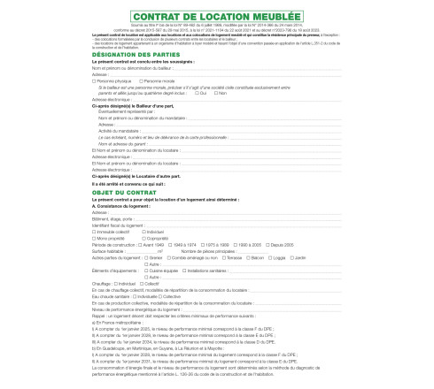 Kit de location meublée