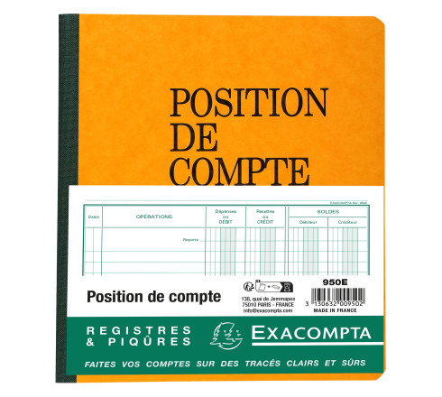 Piqûre position de compte 21x19cm 80 pages
