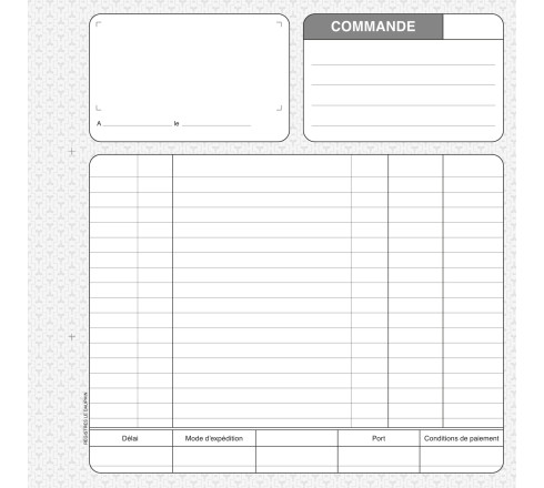 Manifold autocopiant 210X210 Commandes 50 tripli