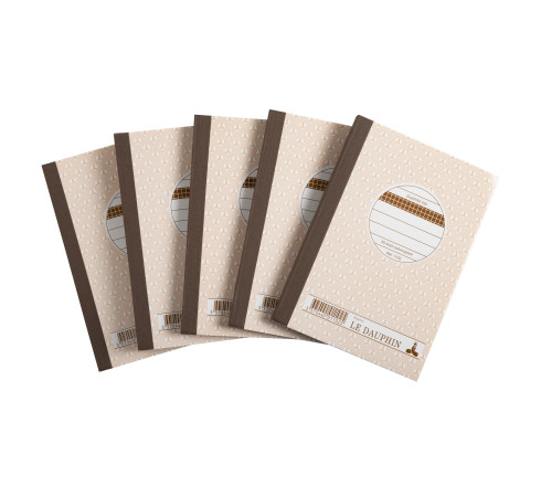 Lot de 5 manifolds - papier autocopiant - quadrillés 5x5 - petits carreaux - duplicata - 50 feuilles - format 14,8 x 10,5 cm -