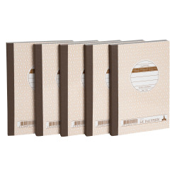 Lot de 5 manifolds - papier autocopiant - quadrillés 5x5 - petits carreaux - duplicata - 50 feuilles - format 14,8 x 10,5 cm -
