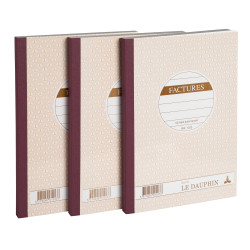 Lot de 3 manifolds FACTURES - papier autocopiant - triplicata (1 original et 2 copies) - 50 feuilles - format 21 x 14,8 cm - cou