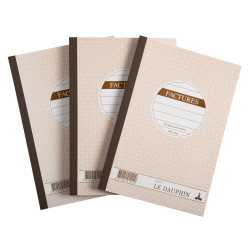 Lot de 3 manifolds FACTURES - papier autocopiant - duplicata (1 original et 1 copie) - 50 feuilles - format 21 x 14,8 cm - couve