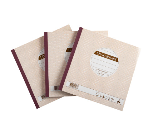 Lot de 3 manifolds LIVRAISONS - papier autocopiant - triplicata (1 original et 2 copies) - 50feuilles - format 21 x 21 cm - couv