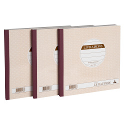 Lot de 3 manifolds LIVRAISONS - papier autocopiant - triplicata (1 original et 2 copies) - 50feuilles - format 21 x 21 cm - couv