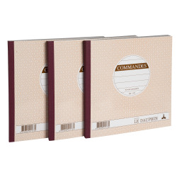 Lot de 3 manifolds COMMANDES - papier autocopiant - triplicata (1 original et 2 copies) - 50feuilles - format 21 x 21 cm - couve
