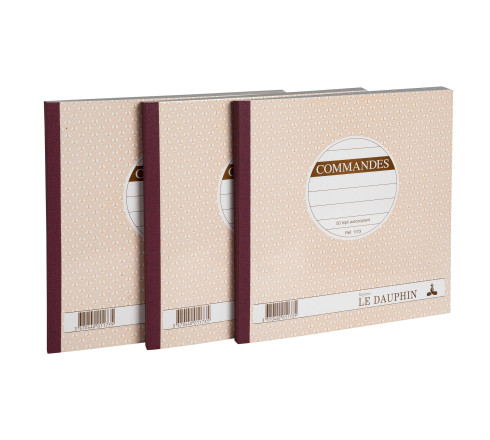 Lot de 3 manifolds COMMANDES - papier autocopiant - triplicata (1 original et 2 copies) - 50feuilles - format 21 x 21 cm - couve