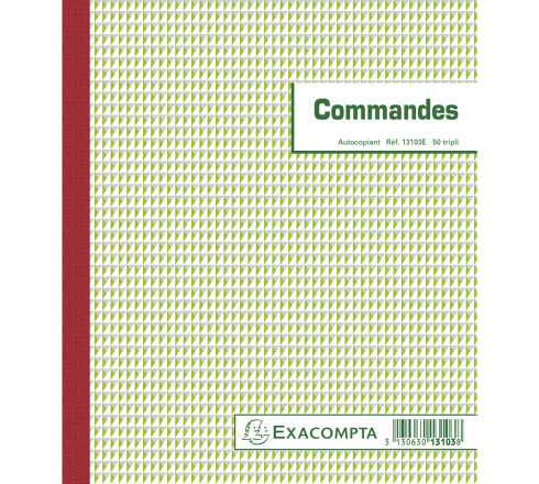 Manifold commandes 21x18cm 50 feuillets tripli autocopiants