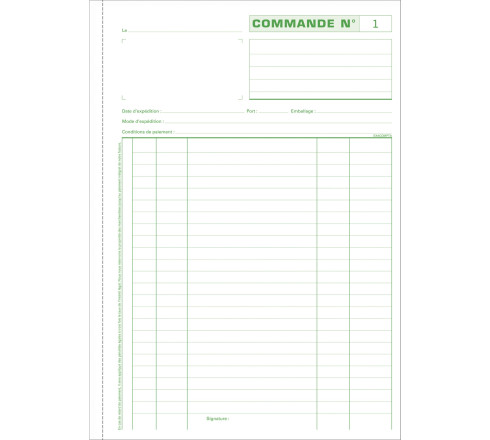 Manifold commandes 29,7x21cm 50 feuillets tripli autocopiants