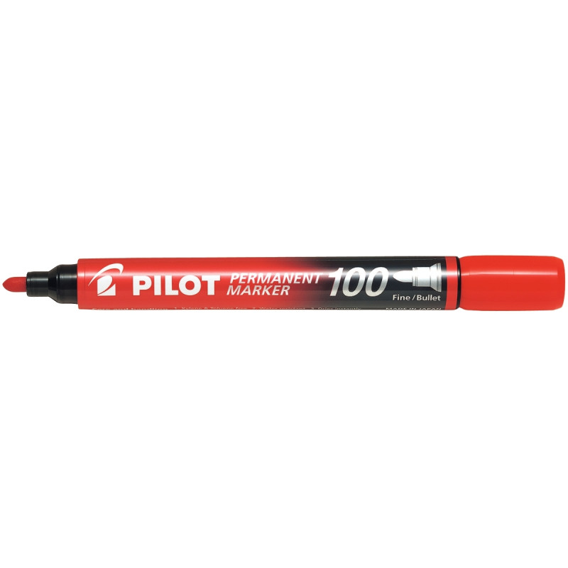 Marqueur permanent 100 ogive pointe fine rouge