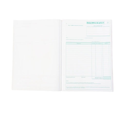 Manifold Devis Micro-entrepreneur 29,7x21cm 50 feuillets dupli autocopiants