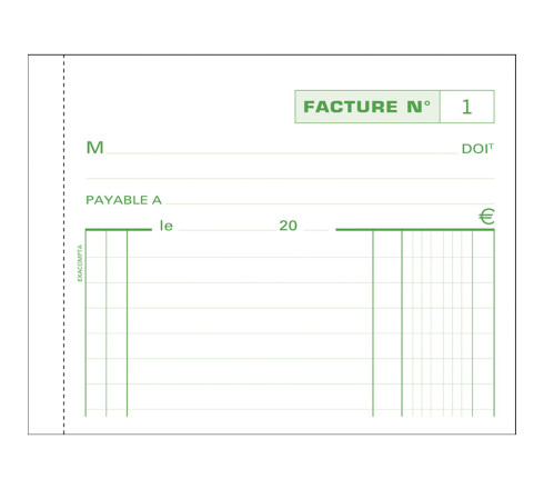 Manifolds Factures 10,5x13,5cm - 50 feuillets dupli - Sous film par lot de 5