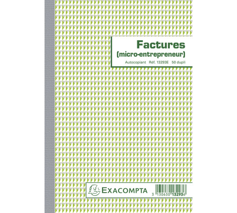Manifolds Factures micro-entrepreneur 21x14,8cm - 50 feuillets autocopiants dupli