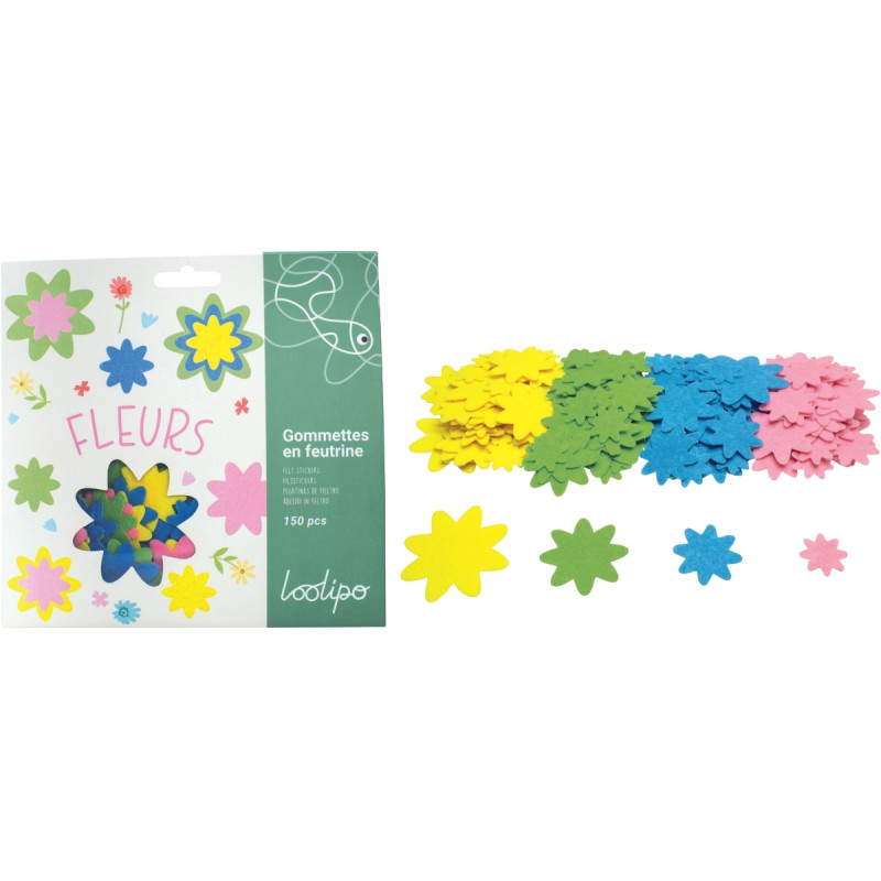 Sachet de 150 fleurs en feutrine adhésives