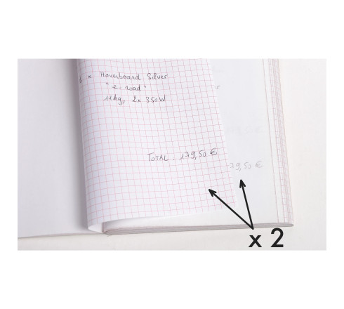Manifold quadrillé 5x5 21x14,8cm 50 feuillets dupli autocopiants