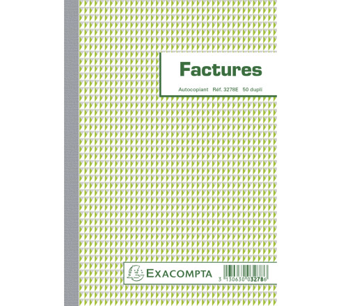 Manifold Factures avec mention TVA 21x14,8cm 50 feuillets dupli autocopiants