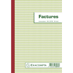 Manifold Factures avec mention TVA 21x14,8cm 50 feuillets tripli autocopiants