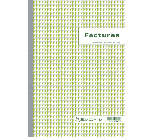 Manifold Factures avec mention TVA 29,7x21cm 50 feuillets dupli autocopiants