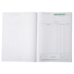 Manifold Factures avec mention TVA 29,7x21cm 50 feuillets dupli autocopiants