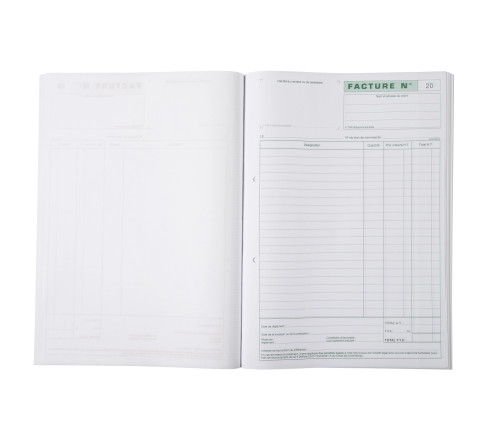Manifold Factures avec mention TVA 29,7x21cm 50 feuillets tripli autocopiants