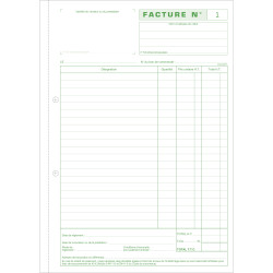 Manifold Factures avec mention TVA 29,7x21cm 50 feuillets tripli autocopiants