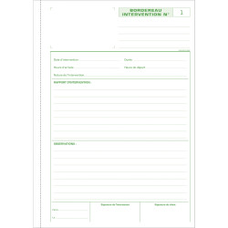 Manifolds Rapports d'intervention 29,7x21cm - 50 feuillets autocopiants dupli