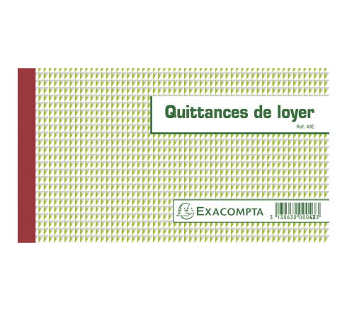 Manifold Quittances de loyer 12,5x21cm 50 feuillets tripli autocopiants