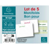 Manifolds Bon pour 10,5x13,5cm - 50 feuillets dupli - Sous film par lot de 5