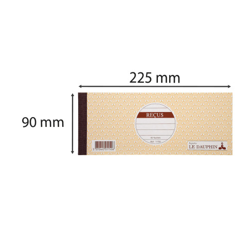 Carnet à souche 89X210 Recus 50 feuillets