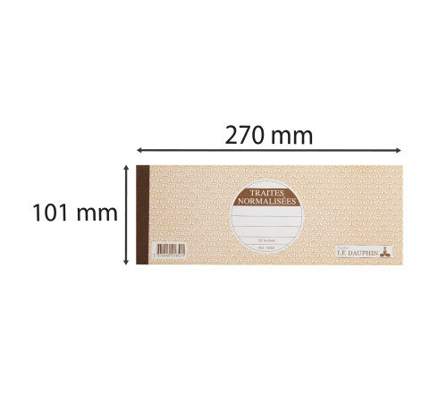 Carnet à souche 101X250 Traites normalisées 50 feuillets