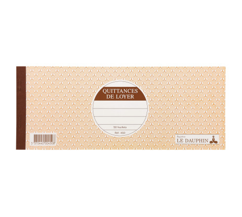 Carnet à souche 107X250 Quittances de loyer 50 feuillets